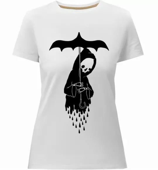 Женская премиум футболка Raining death Белый фото