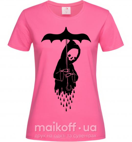 Жіноча футболка Raining death Яскраво-рожевий фото