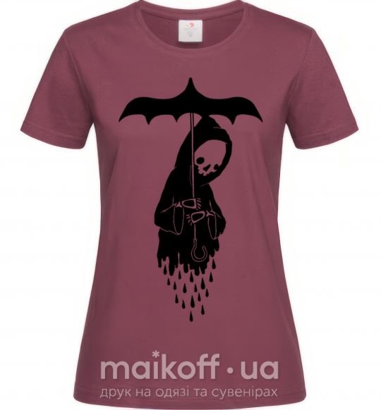 Жіноча футболка Raining death Бордовий фото