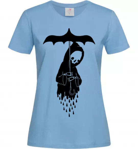 Жіноча футболка Raining death Блакитний фото