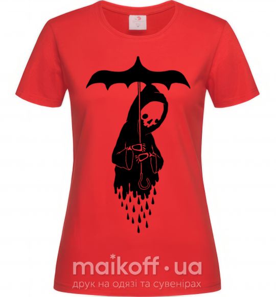 Женская футболка Raining death Красный фото