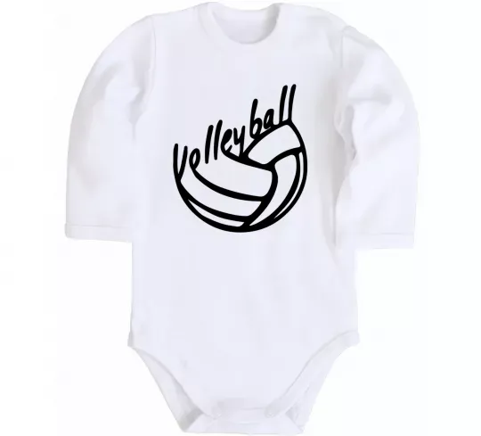 Дитячий бодік Volleyball text Білий фото