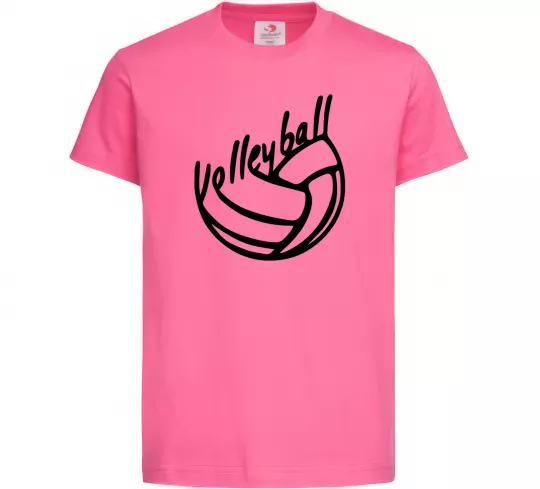 Дитяча футболка Volleyball text Яскраво-рожевий фото
