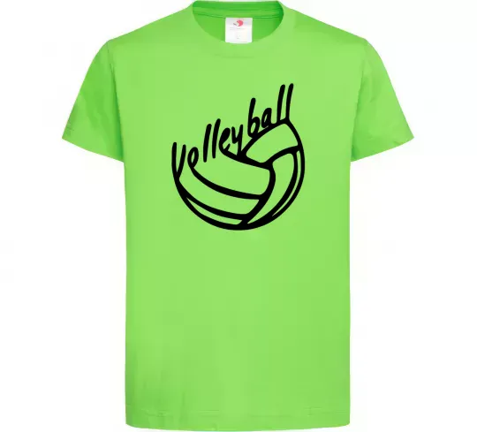 Дитяча футболка Volleyball text Лаймовий фото