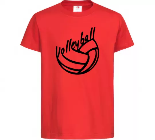 Дитяча футболка Volleyball text Червоний фото