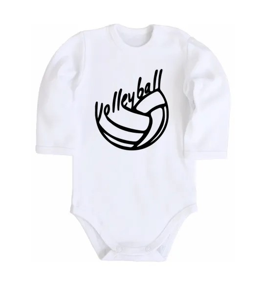Детский боди Volleyball text Белый фото