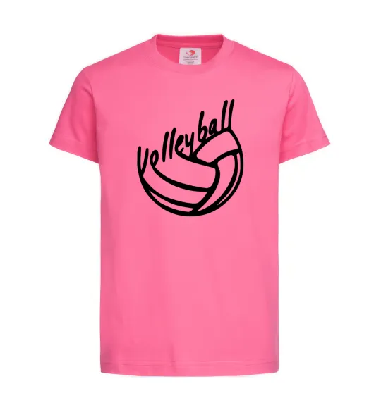 Детская футболка Volleyball text Ярко-розовый фото