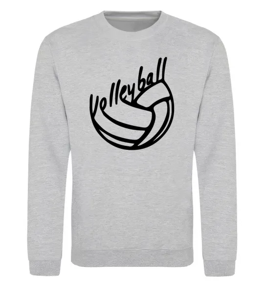 Світшот Volleyball text Сірий меланж фото