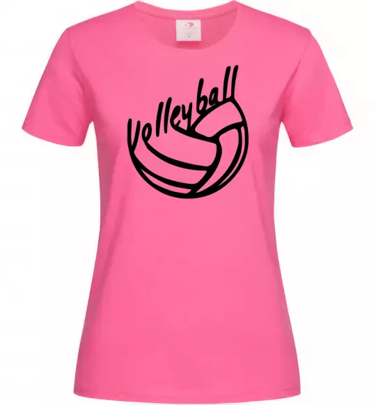 Жіноча футболка Volleyball text Яскраво-рожевий фото