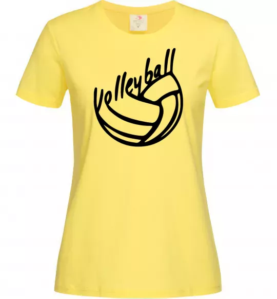 Жіноча футболка Volleyball text Лимонний фото