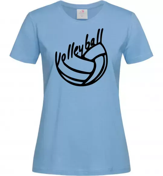 Жіноча футболка Volleyball text Блакитний фото