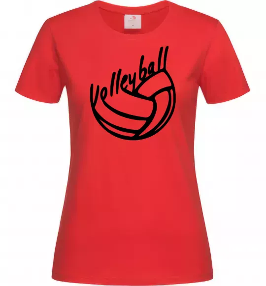 Жіноча футболка Volleyball text Червоний фото