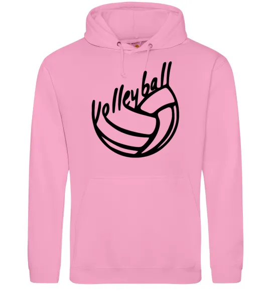 Мужская толстовка (худи) Volleyball text Розовый фото