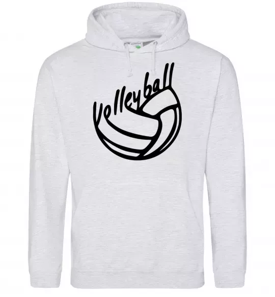 Женская толстовка (худи) Volleyball text Серый меланж фото