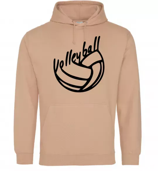 Женская толстовка (худи) Volleyball text Песочный фото