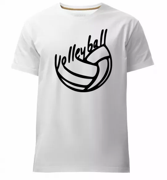 Мужская премиум футболка Volleyball text Белый фото