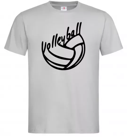 Мужская футболка Volleyball text Серый фото