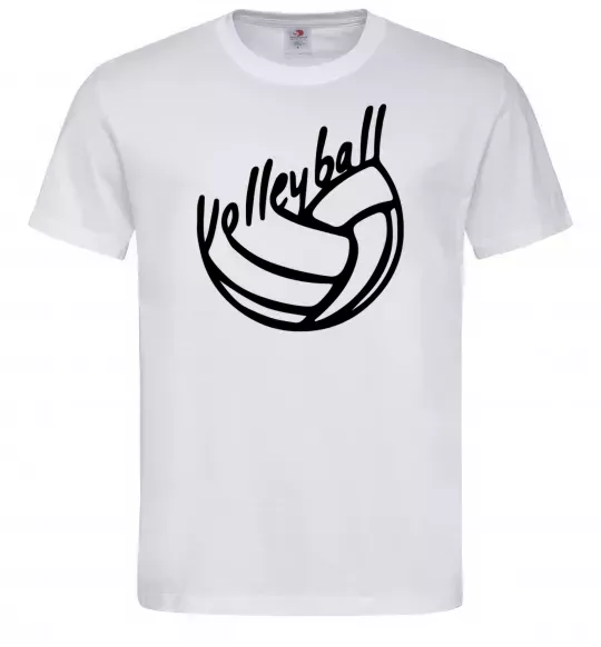 Мужская футболка Volleyball text Белый фото