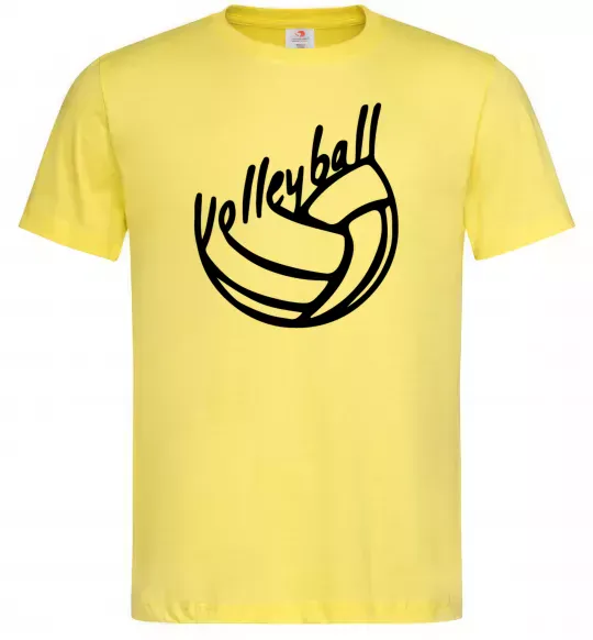 Мужская футболка Volleyball text Лимонный фото