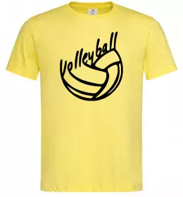 Мужская футболка Volleyball text Лимонный фото
