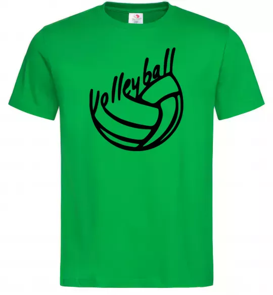 Мужская футболка Volleyball text Зеленый фото
