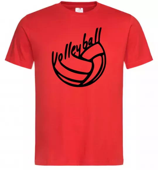 Мужская футболка Volleyball text Красный фото