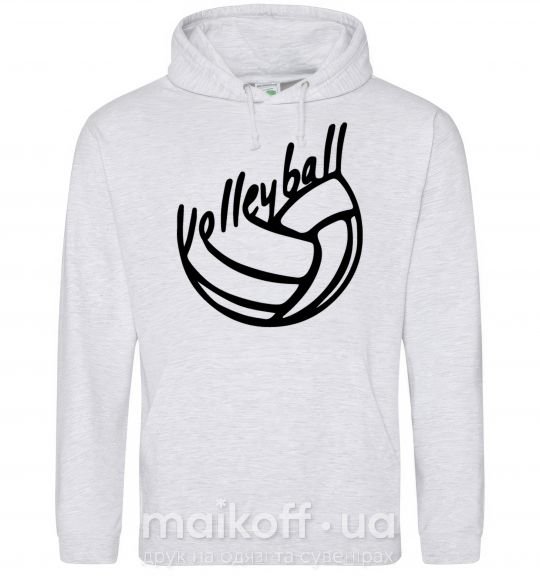 Чоловіча толстовка (худі) Volleyball text Сірий меланж фото