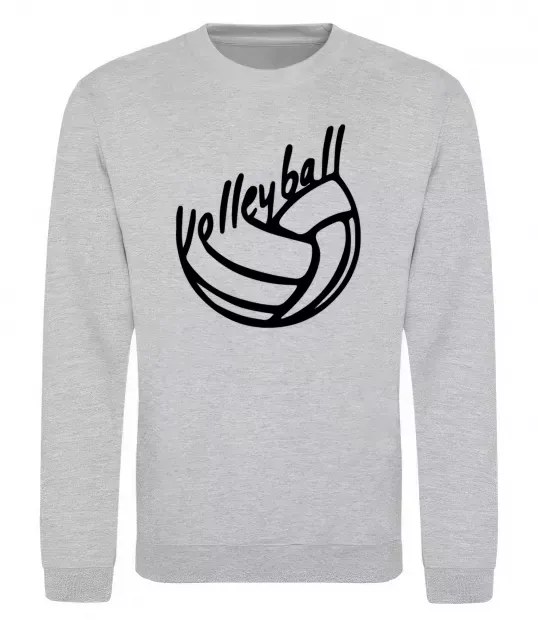 Світшот Volleyball text Сірий меланж фото