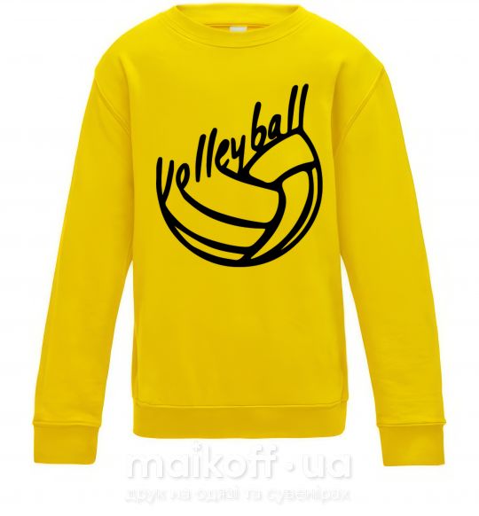 Дитячий світшот Volleyball text Сонячно жовтий фото