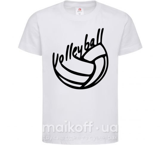 Детская футболка Volleyball text Белый фото