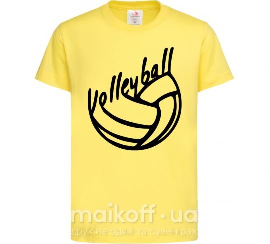 Детская футболка Volleyball text Лимонный фото