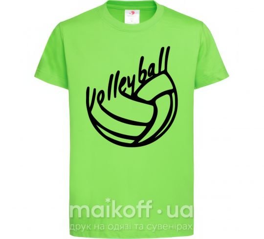 Дитяча футболка Volleyball text Лаймовий фото