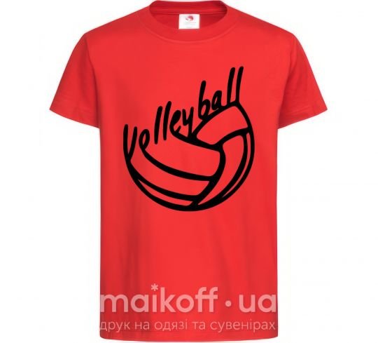 Детская футболка Volleyball text Красный фото
