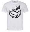 Мужская футболка Volleyball text Белый фото