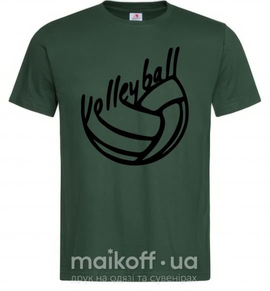 Мужская футболка Volleyball text Темно-зеленый фото