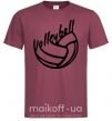 Мужская футболка Volleyball text Бордовый фото