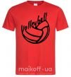 Мужская футболка Volleyball text Красный фото