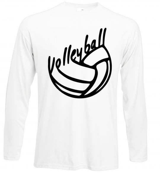 Лонгслів Volleyball text Білий фото