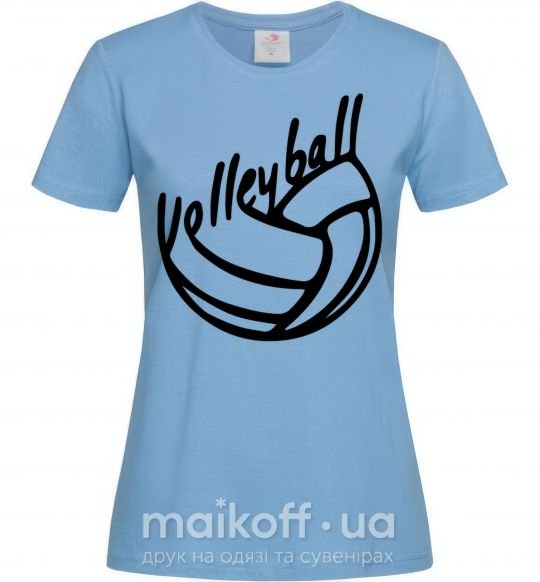 Жіноча футболка Volleyball text Блакитний фото