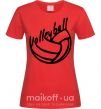 Женская футболка Volleyball text Красный фото
