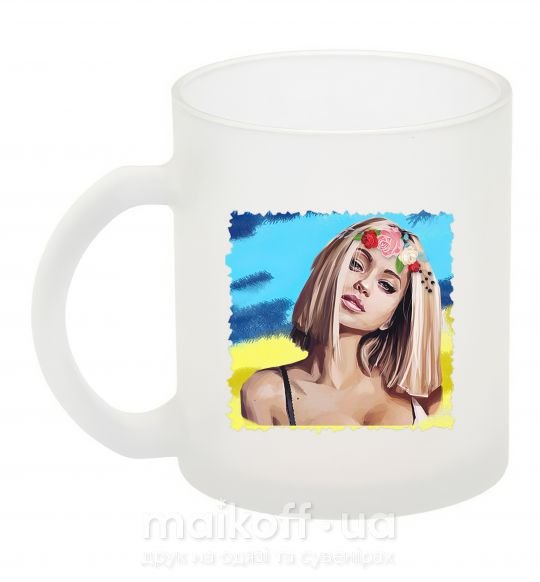 Чашка скляна Девушка в венке Фроузен фото