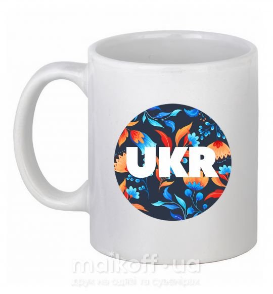 Чашка керамічна UKR круг Білий фото