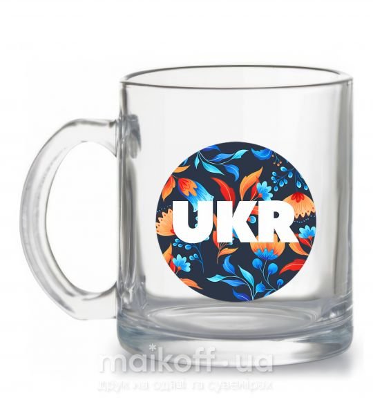 Чашка скляна UKR круг Прозорий фото