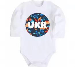 Дитячий бодік UKR круг Білий фото