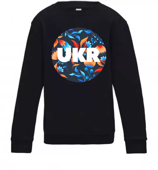 Детский Свитшот UKR круг Черный фото