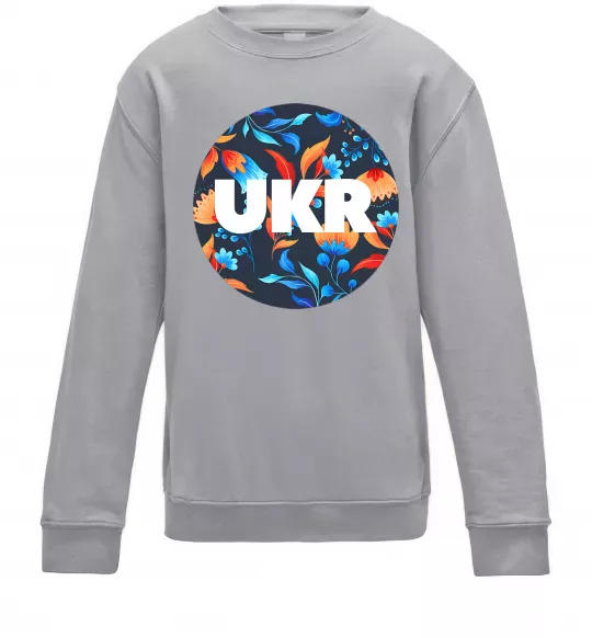 Детский Свитшот UKR круг Серый меланж фото