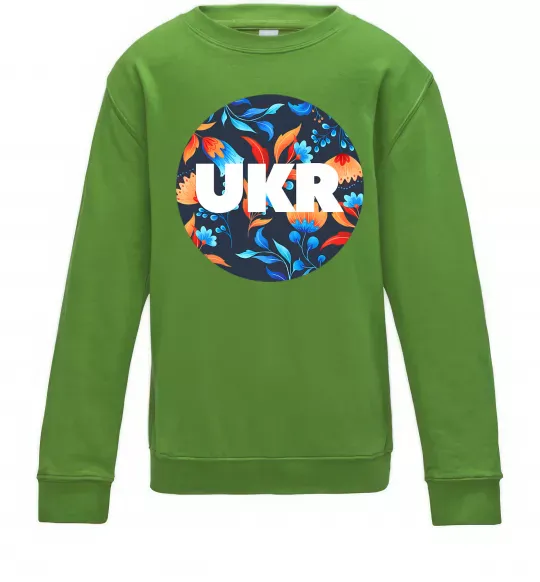 Детский Свитшот UKR круг Лаймовый фото
