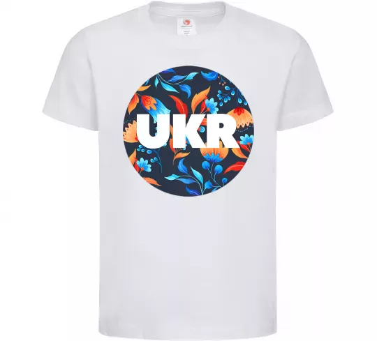 Дитяча футболка UKR круг Білий фото