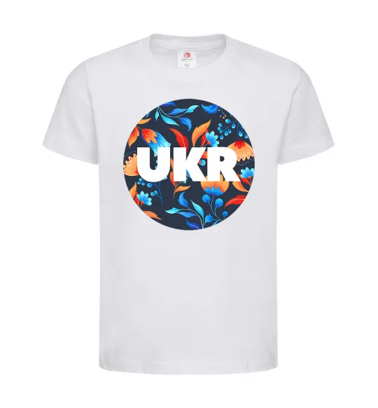 Детская футболка UKR круг Белый фото