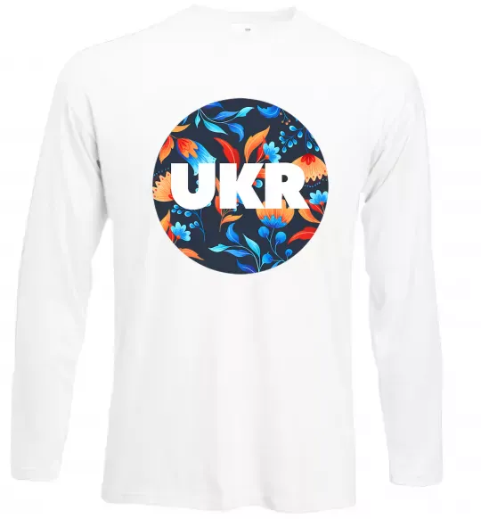 Лонгслив UKR круг Белый фото